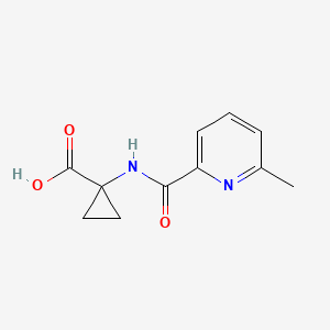 molecular formula C11H12N2O3 B7580834 1-[(6-Methylpyridine-2-carbonyl)amino]cyclopropane-1-carboxylic acid 