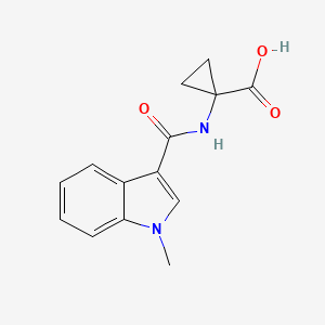 molecular formula C14H14N2O3 B7580839 1-[(1-Methylindole-3-carbonyl)amino]cyclopropane-1-carboxylic acid 