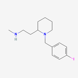 molecular formula C15H23IN2 B7580857 2-[1-[(4-iodophenyl)methyl]piperidin-2-yl]-N-methylethanamine 