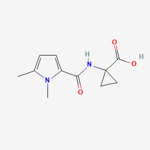 molecular formula C11H14N2O3 B7580868 1-[(1,5-Dimethylpyrrole-2-carbonyl)amino]cyclopropane-1-carboxylic acid 