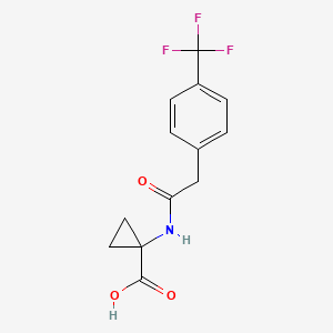 molecular formula C13H12F3NO3 B7580874 1-[[2-[4-(Trifluoromethyl)phenyl]acetyl]amino]cyclopropane-1-carboxylic acid 