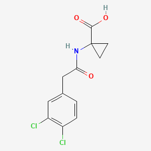 molecular formula C12H11Cl2NO3 B7580884 1-[[2-(3,4-Dichlorophenyl)acetyl]amino]cyclopropane-1-carboxylic acid 