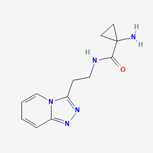 molecular formula C12H15N5O B7580943 1-amino-N-[2-([1,2,4]triazolo[4,3-a]pyridin-3-yl)ethyl]cyclopropane-1-carboxamide 