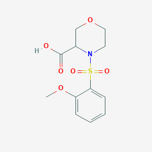 molecular formula C12H15NO6S B7580990 4-(2-Methoxyphenyl)sulfonylmorpholine-3-carboxylic acid 