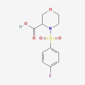 molecular formula C11H12FNO5S B7581001 4-(4-Fluorophenyl)sulfonylmorpholine-3-carboxylic acid 