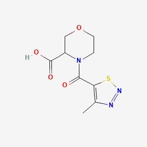 molecular formula C9H11N3O4S B7581021 4-(4-Methylthiadiazole-5-carbonyl)morpholine-3-carboxylic acid 