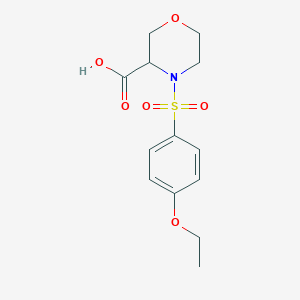 molecular formula C13H17NO6S B7581025 4-(4-Ethoxyphenyl)sulfonylmorpholine-3-carboxylic acid 