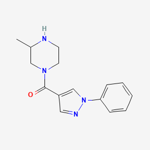 molecular formula C15H18N4O B7581035 (3-Methylpiperazin-1-yl)-(1-phenylpyrazol-4-yl)methanone 