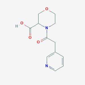 molecular formula C12H14N2O4 B7581036 4-(2-Pyridin-3-ylacetyl)morpholine-3-carboxylic acid 