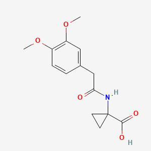 molecular formula C14H17NO5 B7581044 1-[[2-(3,4-Dimethoxyphenyl)acetyl]amino]cyclopropane-1-carboxylic acid 
