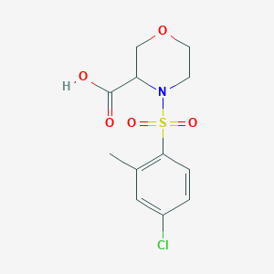 molecular formula C12H14ClNO5S B7581064 4-(4-Chloro-2-methylphenyl)sulfonylmorpholine-3-carboxylic acid 