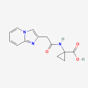 molecular formula C13H13N3O3 B7581066 1-[(2-Imidazo[1,2-a]pyridin-2-ylacetyl)amino]cyclopropane-1-carboxylic acid 