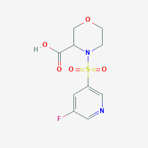 molecular formula C10H11FN2O5S B7581143 4-(5-Fluoropyridin-3-yl)sulfonylmorpholine-3-carboxylic acid 