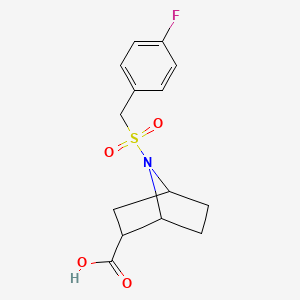 molecular formula C14H16FNO4S B7581161 7-[(4-Fluorophenyl)methylsulfonyl]-7-azabicyclo[2.2.1]heptane-2-carboxylic acid 