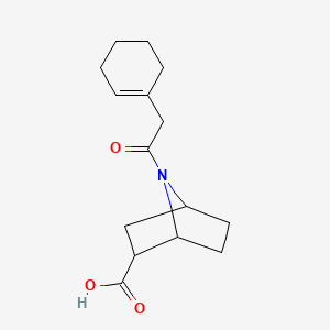 molecular formula C15H21NO3 B7581173 7-[2-(Cyclohexen-1-yl)acetyl]-7-azabicyclo[2.2.1]heptane-2-carboxylic acid 