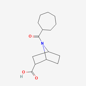 molecular formula C15H23NO3 B7581196 7-(Cycloheptanecarbonyl)-7-azabicyclo[2.2.1]heptane-2-carboxylic acid 