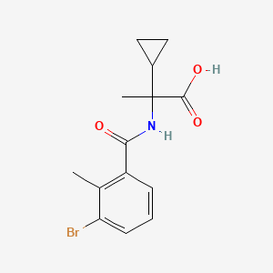 molecular formula C14H16BrNO3 B7581202 2-[(3-Bromo-2-methylbenzoyl)amino]-2-cyclopropylpropanoic acid 