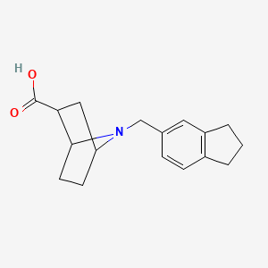molecular formula C17H21NO2 B7581208 7-(2,3-dihydro-1H-inden-5-ylmethyl)-7-azabicyclo[2.2.1]heptane-2-carboxylic acid 