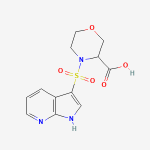 molecular formula C12H13N3O5S B7581231 4-(1H-pyrrolo[2,3-b]pyridin-3-ylsulfonyl)morpholine-3-carboxylic acid 