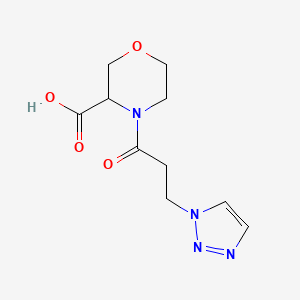 molecular formula C10H14N4O4 B7581260 4-[3-(Triazol-1-yl)propanoyl]morpholine-3-carboxylic acid 