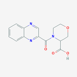 molecular formula C14H13N3O4 B7581261 4-(Quinoxaline-2-carbonyl)morpholine-3-carboxylic acid 