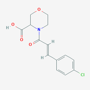 molecular formula C14H14ClNO4 B7581276 4-[(E)-3-(4-chlorophenyl)prop-2-enoyl]morpholine-3-carboxylic acid 