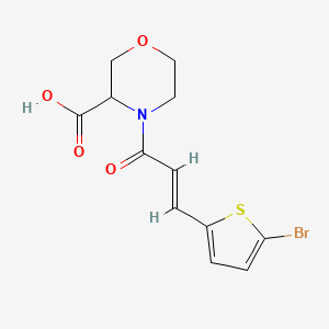 molecular formula C12H12BrNO4S B7581284 4-[(E)-3-(5-bromothiophen-2-yl)prop-2-enoyl]morpholine-3-carboxylic acid 