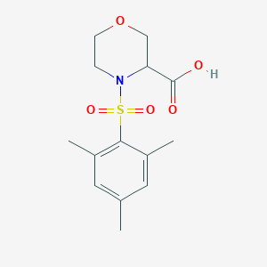 molecular formula C14H19NO5S B7581289 4-(2,4,6-Trimethylphenyl)sulfonylmorpholine-3-carboxylic acid 