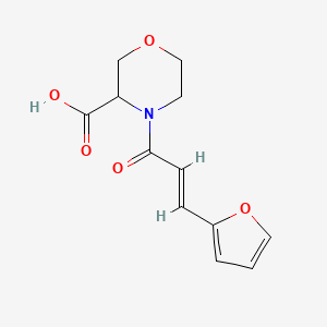 molecular formula C12H13NO5 B7581299 4-[(E)-3-(furan-2-yl)prop-2-enoyl]morpholine-3-carboxylic acid 