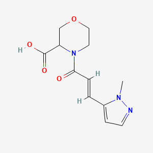 molecular formula C12H15N3O4 B7581318 4-[(E)-3-(2-methylpyrazol-3-yl)prop-2-enoyl]morpholine-3-carboxylic acid 