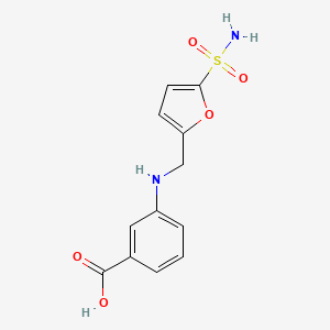 3-[(5-Sulfamoylfuran-2-yl)methylamino]benzoic acid