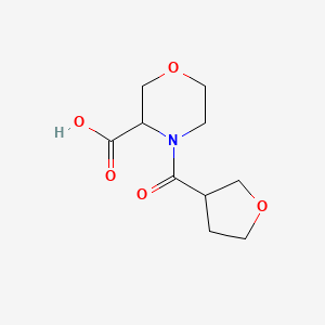 molecular formula C10H15NO5 B7581338 4-(Oxolane-3-carbonyl)morpholine-3-carboxylic acid 