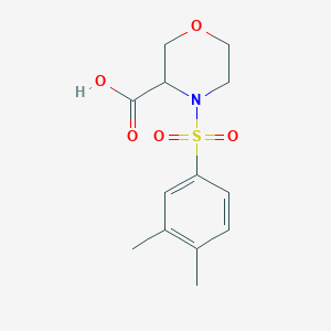 molecular formula C13H17NO5S B7581346 4-(3,4-Dimethylphenyl)sulfonylmorpholine-3-carboxylic acid 