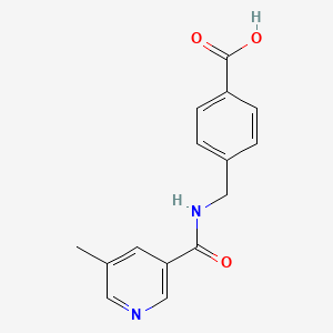 molecular formula C15H14N2O3 B7581371 4-[[(5-Methylpyridine-3-carbonyl)amino]methyl]benzoic acid 