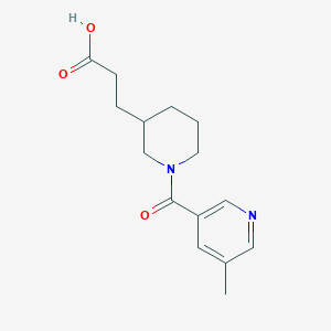 molecular formula C15H20N2O3 B7581373 3-[1-(5-Methylpyridine-3-carbonyl)piperidin-3-yl]propanoic acid 