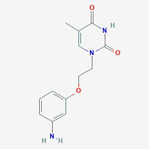 molecular formula C13H15N3O3 B7581374 1-[2-(3-Aminophenoxy)ethyl]-5-methylpyrimidine-2,4-dione 