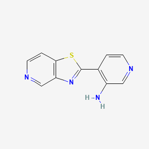 molecular formula C11H8N4S B7581388 4-([1,3]Thiazolo[4,5-c]pyridin-2-yl)pyridin-3-amine 