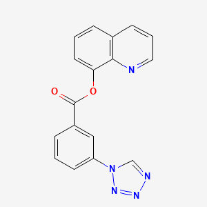 molecular formula C17H11N5O2 B7581391 3-Tetrazol-1-yl-benzoic acid quinolin-8-yl ester 