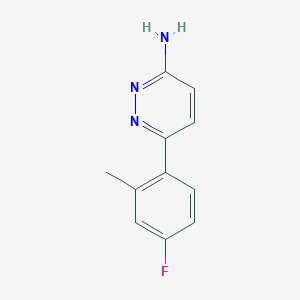 molecular formula C11H10FN3 B7581396 6-(4-Fluoro-2-methylphenyl)pyridazin-3-amine 