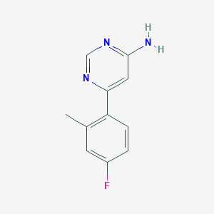 molecular formula C11H10FN3 B7581409 6-(4-Fluoro-2-methylphenyl)pyrimidin-4-amine 