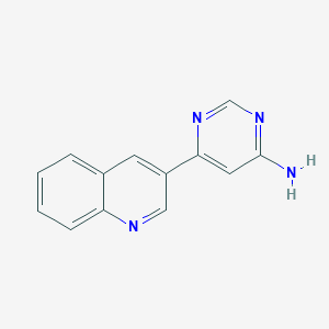 molecular formula C13H10N4 B7581417 6-Quinolin-3-ylpyrimidin-4-amine 