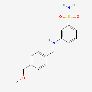 molecular formula C15H18N2O3S B7581447 3-[[4-(Methoxymethyl)phenyl]methylamino]benzenesulfonamide 