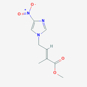 molecular formula C9H11N3O4 B7581458 methyl (E)-2-methyl-4-(4-nitroimidazol-1-yl)but-2-enoate 