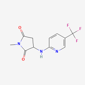 molecular formula C11H10F3N3O2 B7581466 1-Methyl-3-[[5-(trifluoromethyl)pyridin-2-yl]amino]pyrrolidine-2,5-dione 