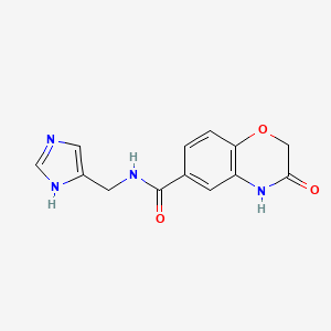molecular formula C13H12N4O3 B7581473 N-(1H-imidazol-5-ylmethyl)-3-oxo-4H-1,4-benzoxazine-6-carboxamide 