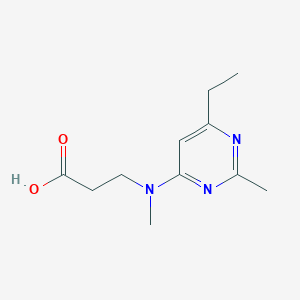 molecular formula C11H17N3O2 B7581484 3-[(6-Ethyl-2-methylpyrimidin-4-yl)-methylamino]propanoic acid 