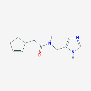 molecular formula C11H15N3O B7581487 2-cyclopent-2-en-1-yl-N-(1H-imidazol-5-ylmethyl)acetamide 