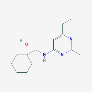 molecular formula C14H23N3O B7581492 1-[[(6-Ethyl-2-methylpyrimidin-4-yl)amino]methyl]cyclohexan-1-ol 