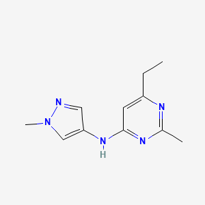 molecular formula C11H15N5 B7581505 6-ethyl-2-methyl-N-(1-methylpyrazol-4-yl)pyrimidin-4-amine 