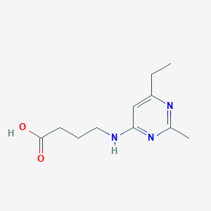 molecular formula C11H17N3O2 B7581507 4-[(6-Ethyl-2-methylpyrimidin-4-yl)amino]butanoic acid 